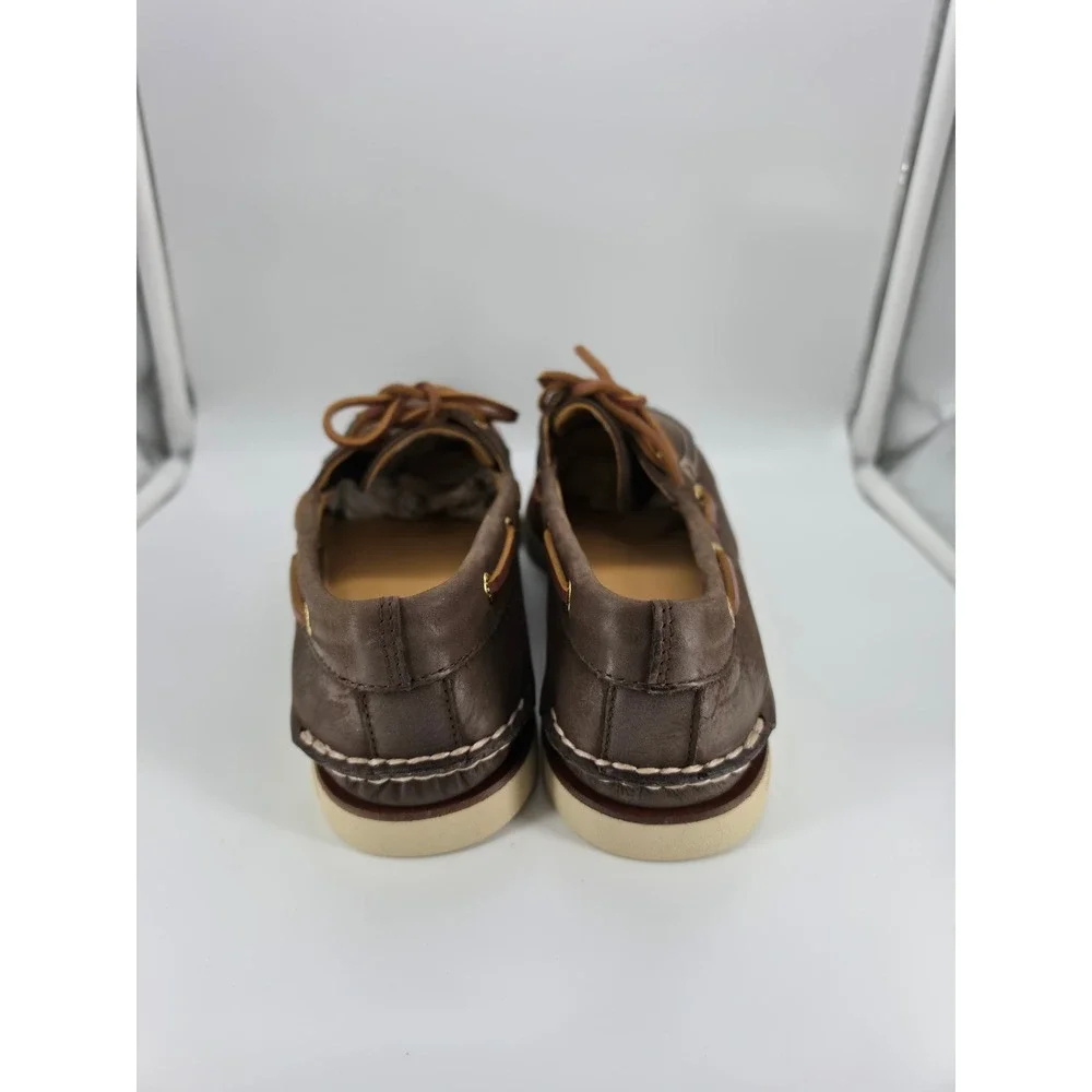 Sperry Gold Cup Authentic Original Brown Leather Boat Shoes Mens Size 9.5 Preppy